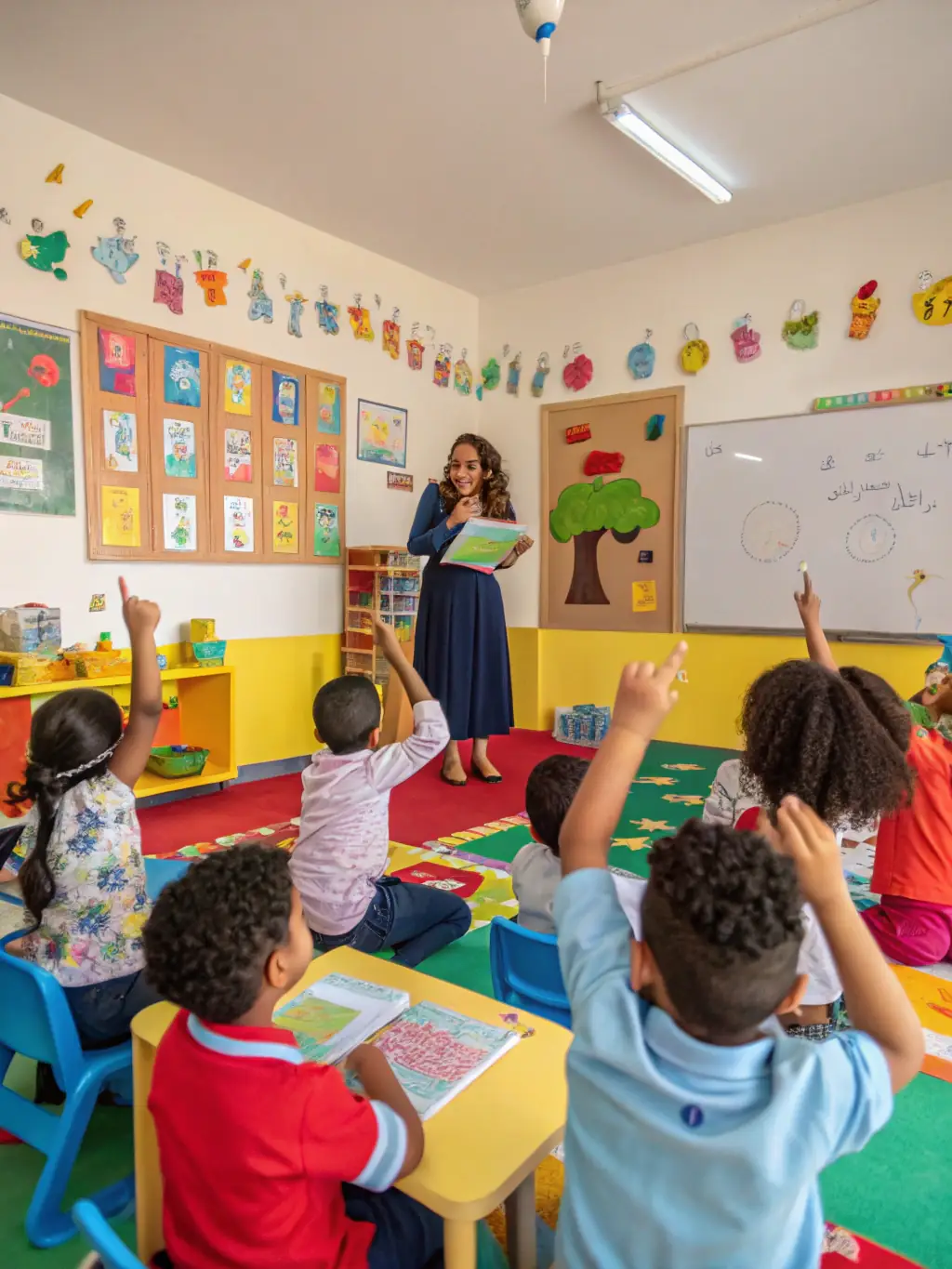 A vibrant photo of children participating in an educational workshop organized by ASSOCIATION VIVRE LIBRE, showcasing the organization's commitment to education.