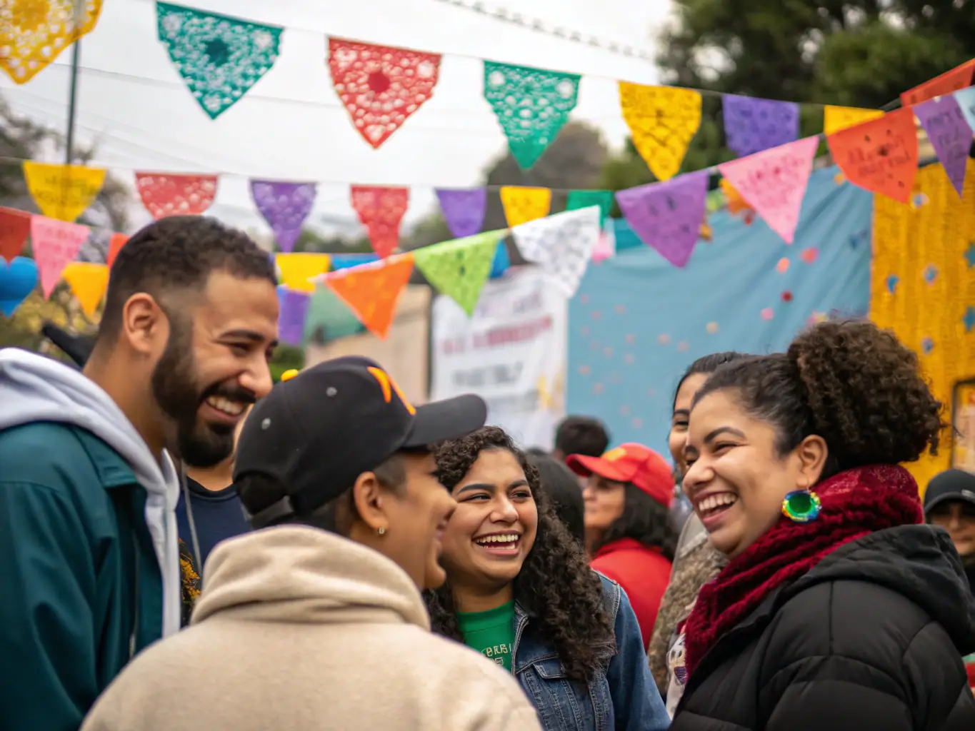 A heartwarming photo of community members participating in a cultural exchange event organized by ASSOCIATION VIVRE LIBRE, celebrating diversity and promoting intercultural understanding.