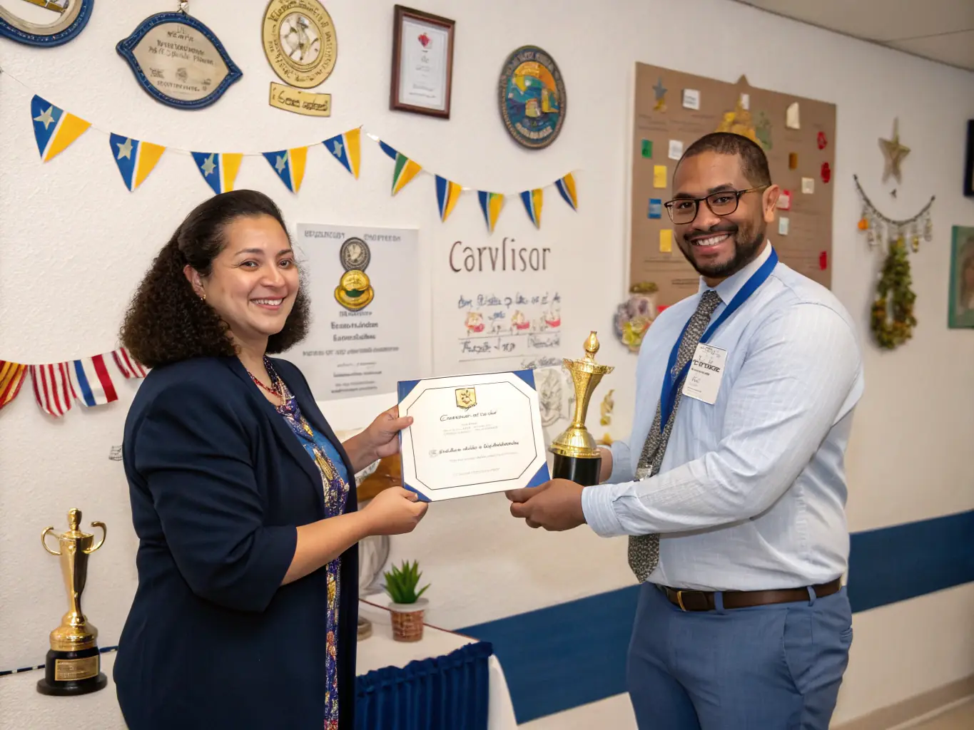 A person receiving a professional certification, highlighting AGCNAM's commitment to career advancement and professional recognition.