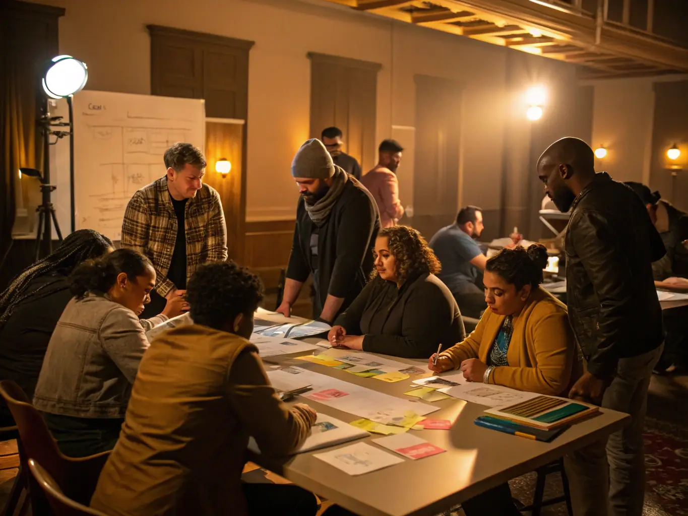 An image of adult learners participating in a workshop with a facilitator in a modern classroom setting, representing AGCNAM's commitment to adult education.