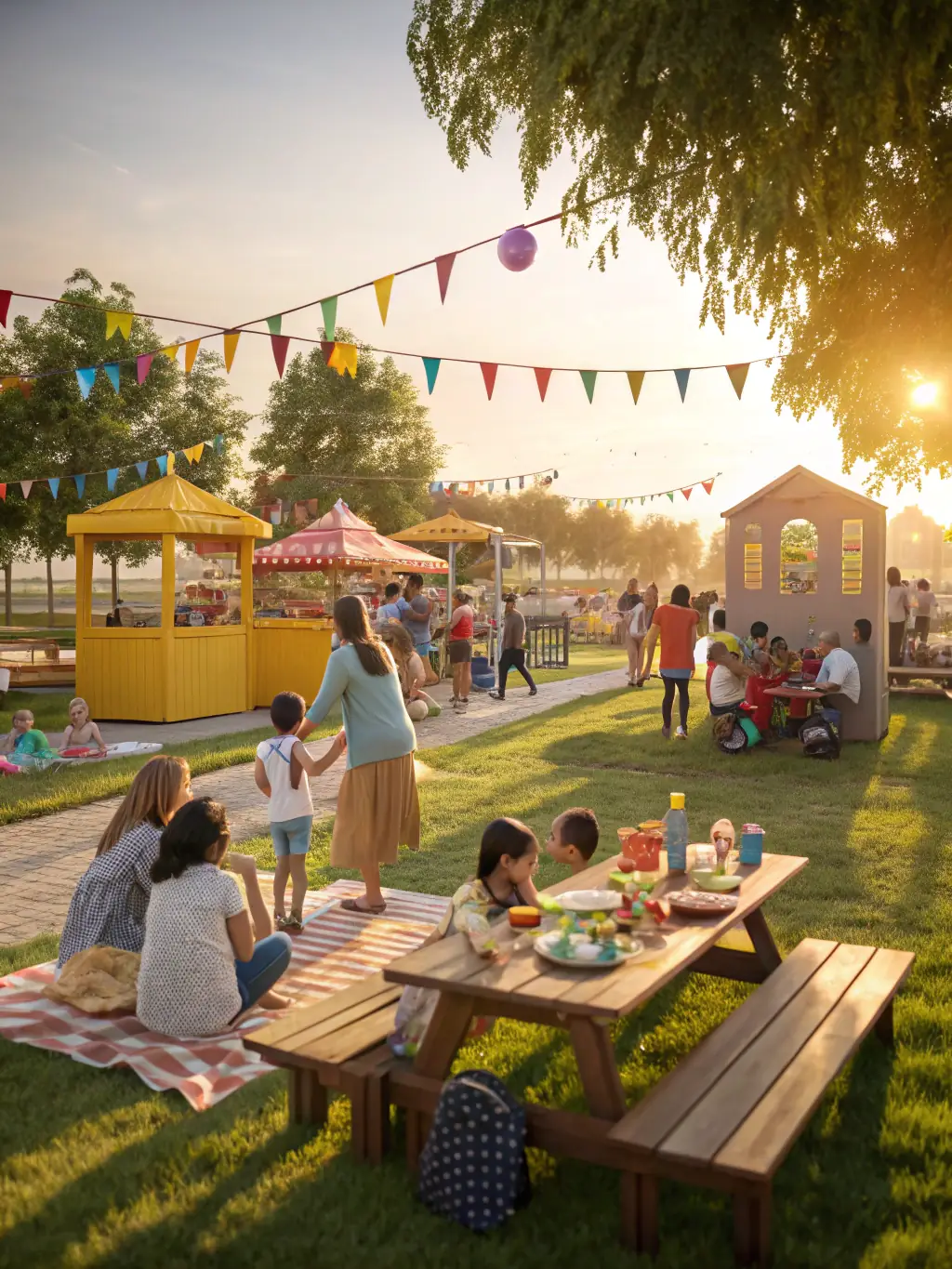 A vibrant scene from a community outreach event organized by CNAM ILE DE FRANCE, featuring interactive science demonstrations for children and families.